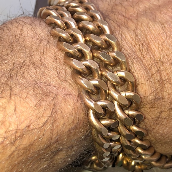 ♥️♥️♥️Vintage 333 8K Yellow Gold Filled Chunky Curb Chain Necklace 24” length - Picture 8 of 13